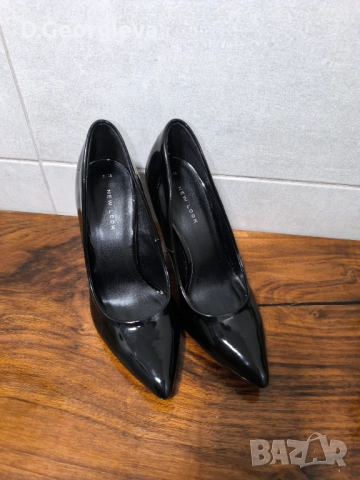 Черни лачени обувки New Look, снимка 4 - Дамски обувки на ток - 52019222