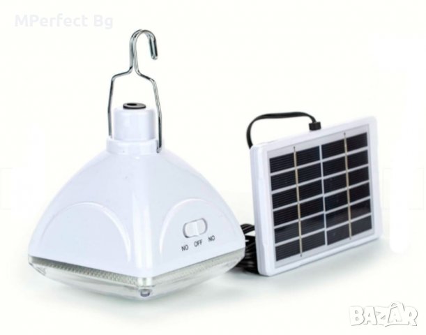 Соларна Лампа с 20 LED диода ,соларна лампа с акумулатор и соларен панел с 3 метра кабел, снимка 1 - Къмпинг осветление - 40220373