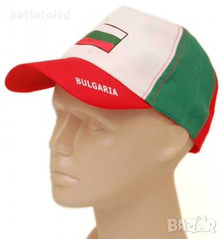 Шапка с козирка декорирана с щампи - България и българския трикольор Универсален размер