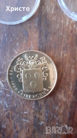 юбилейна монета възпоменателна месинг Холандия, 1988 година провинция Ракен, в оригинална пластмасов, снимка 3 - Нумизматика и бонистика - 37625814