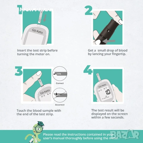 Go-Keto Ketone Meter Kickstart Set – Комплект за измерване на кетони и глюкоза в кръвта, снимка 5 - Други - 53260732