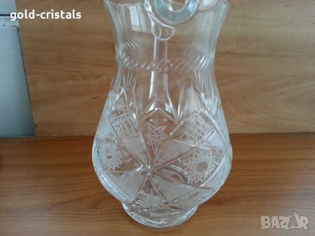 голяма кристална кана, снимка 7 - Антикварни и старинни предмети - 29843286