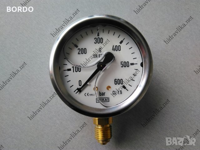 Манометър с глицерин WIKA - Ф63/0-600 bar (радиален)