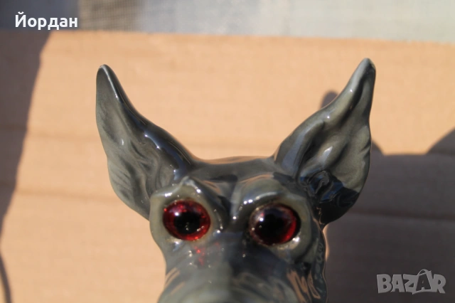 Немска порцеланова лампа куче 1930-1940 та година, снимка 2 - Колекции - 53113429