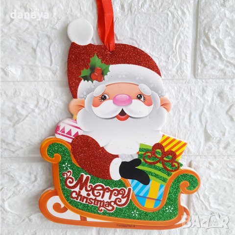 2558 Коледна украса за стена Merry Christmas, 19см, различни модели, снимка 2 - Декорация за дома - 35046673