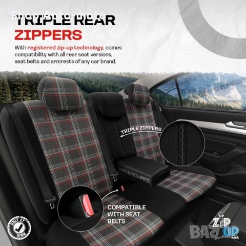 К-т Луксозна Тапицерия Automat-OTOM, Текстил с еко кожа, GTI SPORTS Design, Черна с червен шев, снимка 5 - Аксесоари и консумативи - 52795323