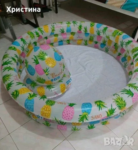 Детски надуваем басейн с 3 надуваеми пръстена, снимка 1
