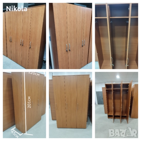 Гардероби за съблекалня с 3 - 4 врати 120/45/201см, гардероб за дрехи