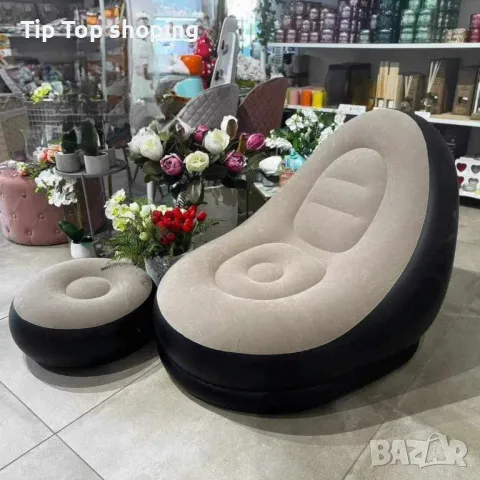 ПРОМОЦИЯ 🔥 Надуваемо кресло с табуретка , снимка 3 - Дивани и мека мебел - 50305401