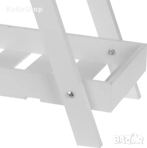 Дървен цветарник тип стълба – 3 нива, 70 см, бял, снимка 6 - Градински мебели, декорация  - 50419205