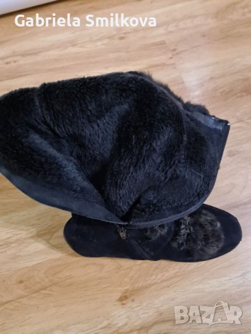 Дамски зимни ботуши, естествен велур и косъм, снимка 4 - Дамски ботуши - 38387865