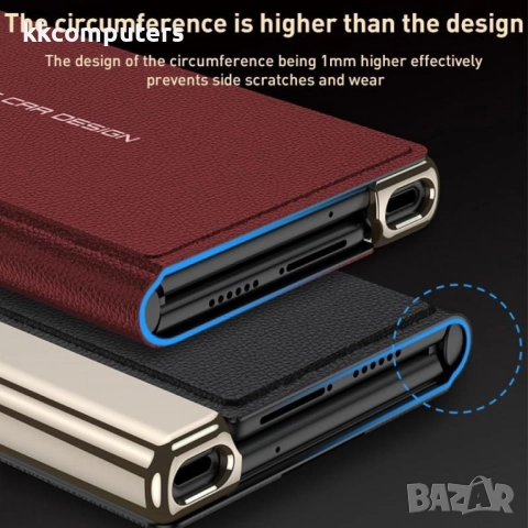 Калъф GKK за Huawei Mate Xs 2 – кожен калъф с електроплейтинг покритие, различни цветове, снимка 3 - Калъфи, кейсове - 52378538