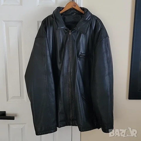 XL Мъжко кожено яке черно от естествена кожа 