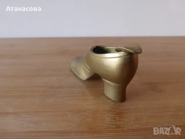 Пепелник Дамска обувка бронз, снимка 4 - Антикварни и старинни предмети - 49235393