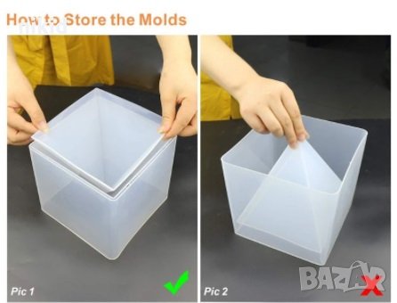 3D куб кутия квадрат за Пирамида Оргонит молд форма калъп пластмасова смола за и бижута глина, снимка 4 - Форми - 35166031