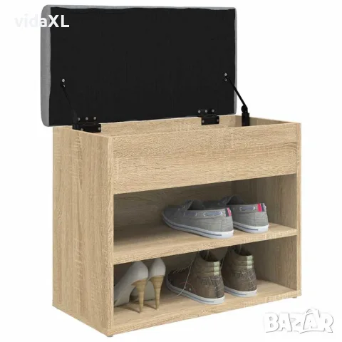 vidaXL Пейка за обувки, сонома дъб, 62x32x50 см, инженерно дърво, снимка 4 - Маси - 56148101