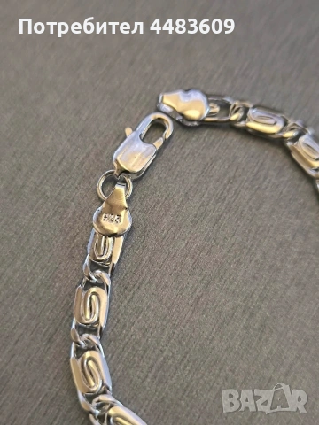 Сребърна гривна , снимка 3 - Гривни - 54140009