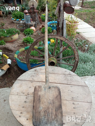 Стара дървена лопата за пещ или декорация, снимка 4 - Антикварни и старинни предмети - 36546631