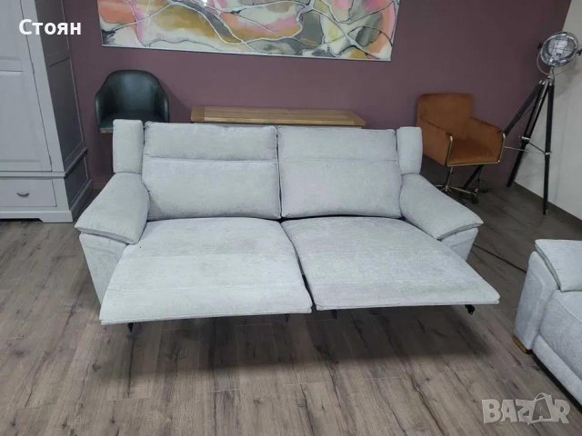 Комплект светло сиви дивани от плат две тройки, снимка 9 - Дивани и мека мебел - 44297942