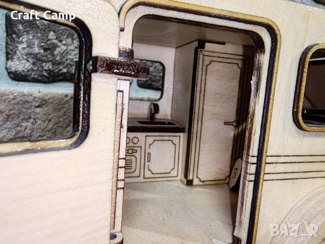 Дървен модел на Джип и Каравана – Craft Camp, снимка 16 - Коли, камиони, мотори, писти - 52738202