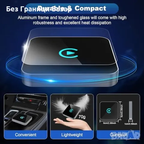 Нов Безжичен CarPlay адаптер UK | Преобразува CarPlay и Android Auto, снимка 7 - Друга електроника - 47582227