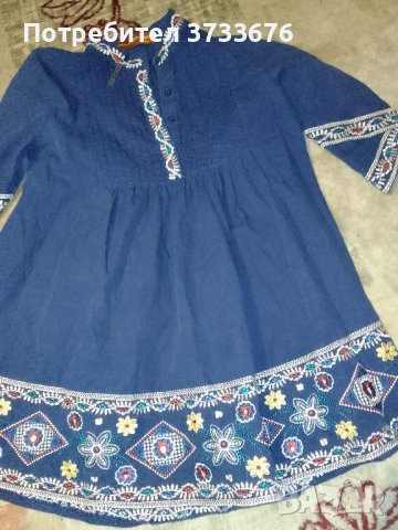 Дамска рокля,с бродерии., снимка 3 - Тениски - 42510729