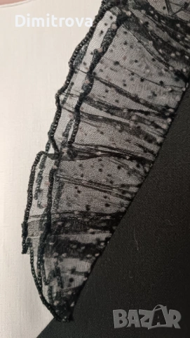 Елегантна рокля в черно и бяло с дантелен елемент, снимка 3 - Рокли - 53223362
