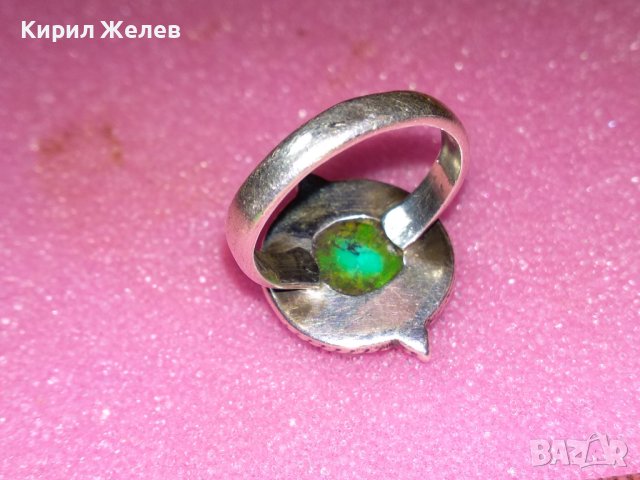 ВЕЛИКОЛЕПЕН АНГЛИЙСКИ СКЪПОЦЕНЕН СРЕБЪРЕН ПРЪСТЕН СРЕБРО 925 с ШЛИФОВАН НАТУРАЛЕН ТЮРКОАЗ 43355, снимка 13 - Пръстени - 44406452
