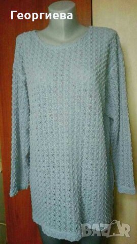 Син пуловер, голям размер👕🍀L, XL👕🍀арт.1086, снимка 1 - Блузи с дълъг ръкав и пуловери - 30293105
