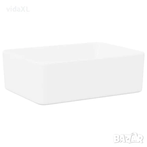vidaXL Мивка, 40x30x13 см, керамична, бяла