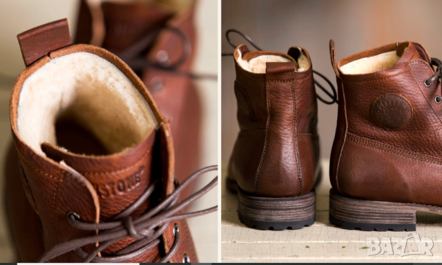 луксозни кожени боти Blackstone GM10 с подплата от овча кожа номер 46 , снимка 2 - Мъжки боти - 52644079