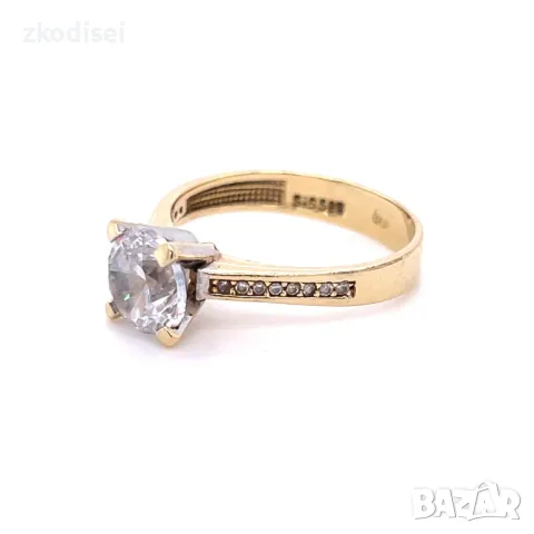 Златен дамски пръстен 3,43гр. 14кр.проба:585 размер:56 модел:28656-1, снимка 2 - Пръстени - 48520266