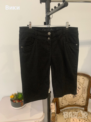 Черни дънки до коляното в размер М, снимка 10 - Къси панталони и бермуди - 44779474