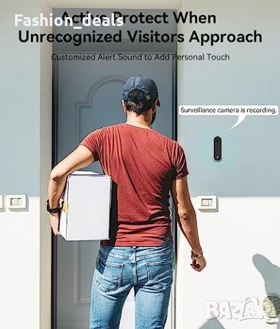 Нова 2K HD Умна Камера за врата с АИ Разпознаване на Лица Видео звънец дом, снимка 3 - IP камери - 42779247