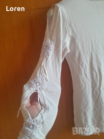 Подарявам!Детска бяла блузка , снимка 11 - Детски Блузи и туники - 51543579