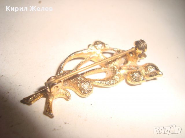 ПОЗЛАТЕНА АРТ ДЕКО РЕТРО БРОШКА БРОНЗОВА с много фасетирани КАМЪНИ ГРАНАТ 17642, снимка 7 - Други - 31196167