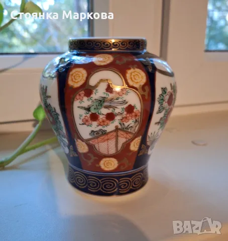 Винтидж японска ваза- GOLDIMARI, снимка 5 - Вази - 55884625