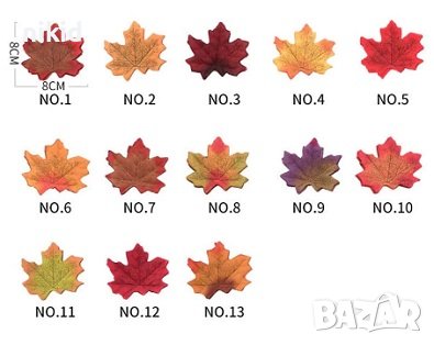 25 бр Изкуствени есенни листа листо за декорация и украса от текстил кленови, снимка 9 - Други - 23209937