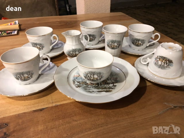 Баварски порцеланов сервиз за кафе-Vintage, снимка 10 - Сервизи - 51705060