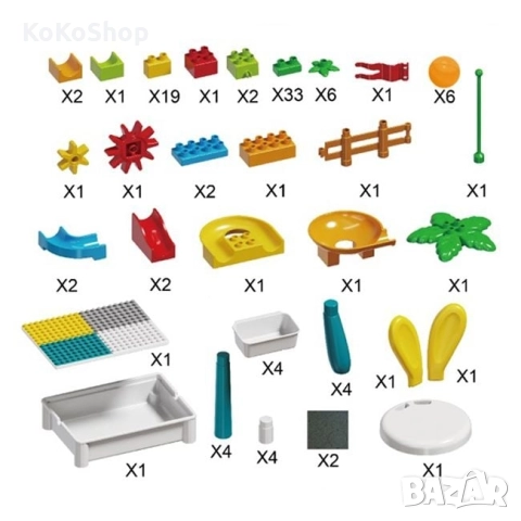 Детска маса с конструктор 85 части + столче с ушички, снимка 2 - Конструктори - 52366743