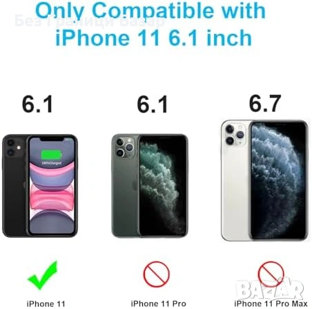 Нов Батериен калъф 7000mAh за iPhone 11 6.1 + Протектор екран Айфон защита, снимка 2 - Калъфи, кейсове - 53973236