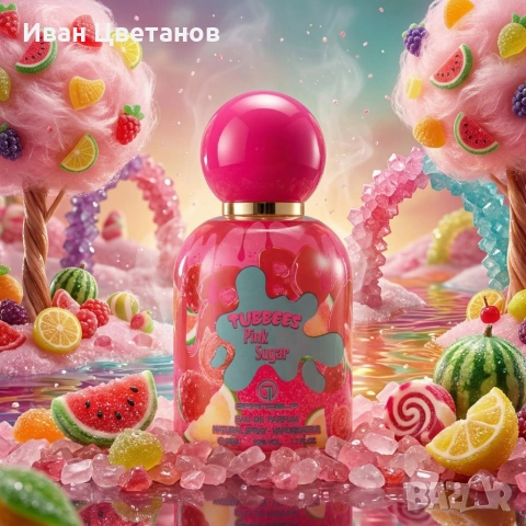 Детски парфюм Tubbees Pink Sugar 50 мл – сладък гурме аромат с праскова, кокос и карамел