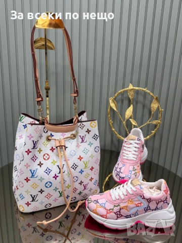 Louis Vuitton Gucci Комплект Дамски Маратонки и Дамска Чанта - Различни Цветове И Модели Код SK408