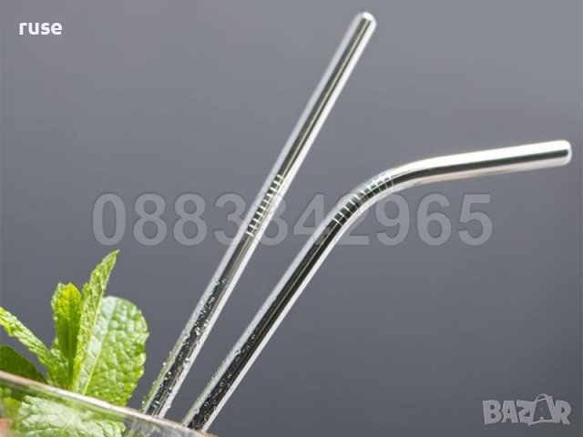  НОВИ! Метални сламки 8 броя комплект + 2 четчици / безоловни BPA-free, снимка 11 - Други - 38022491