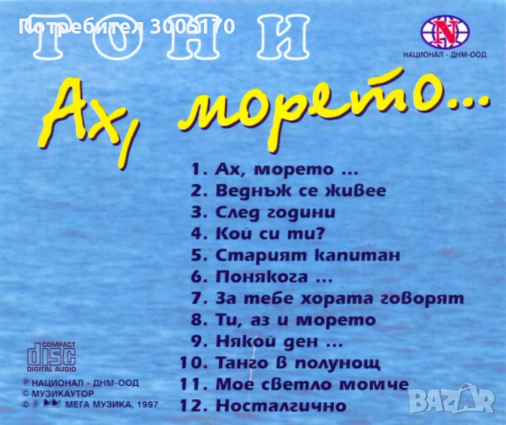Тони Димитрова - Ах, морето, снимка 2 - CD дискове - 53995237