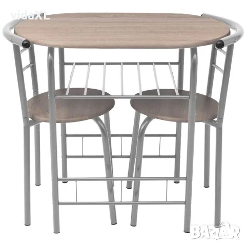 vidaXL Бар комплект за закуска, МДФ, снимка 2 - Маси - 56146413