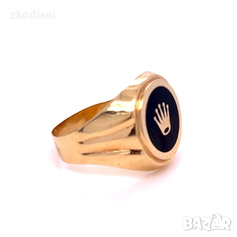 Златен мъжки пръстен Rolex 5,45гр. размер:63 14кр. проба:585 модел:37081-5, снимка 3 - Пръстени - 54068507