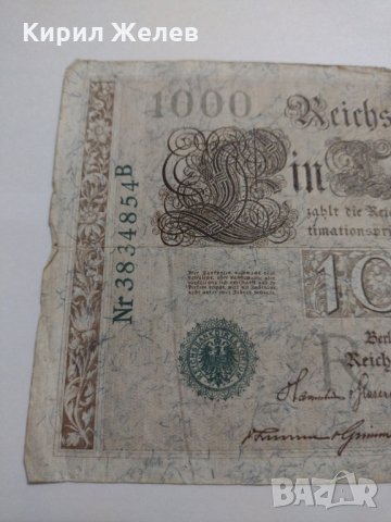 Райх банкнота - Германия - 1000 марки/ 1910 година - 17897, снимка 3 - Нумизматика и бонистика - 31019943