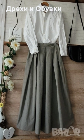 Бяла риза POLO RALPH LAUREN и дълга пола , снимка 3 - Ризи - 54154300