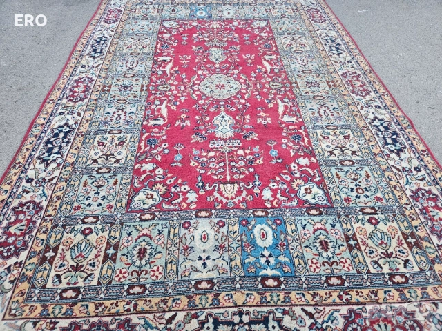 Персийски килим Tebriz, снимка 3 - Килими - 51466323